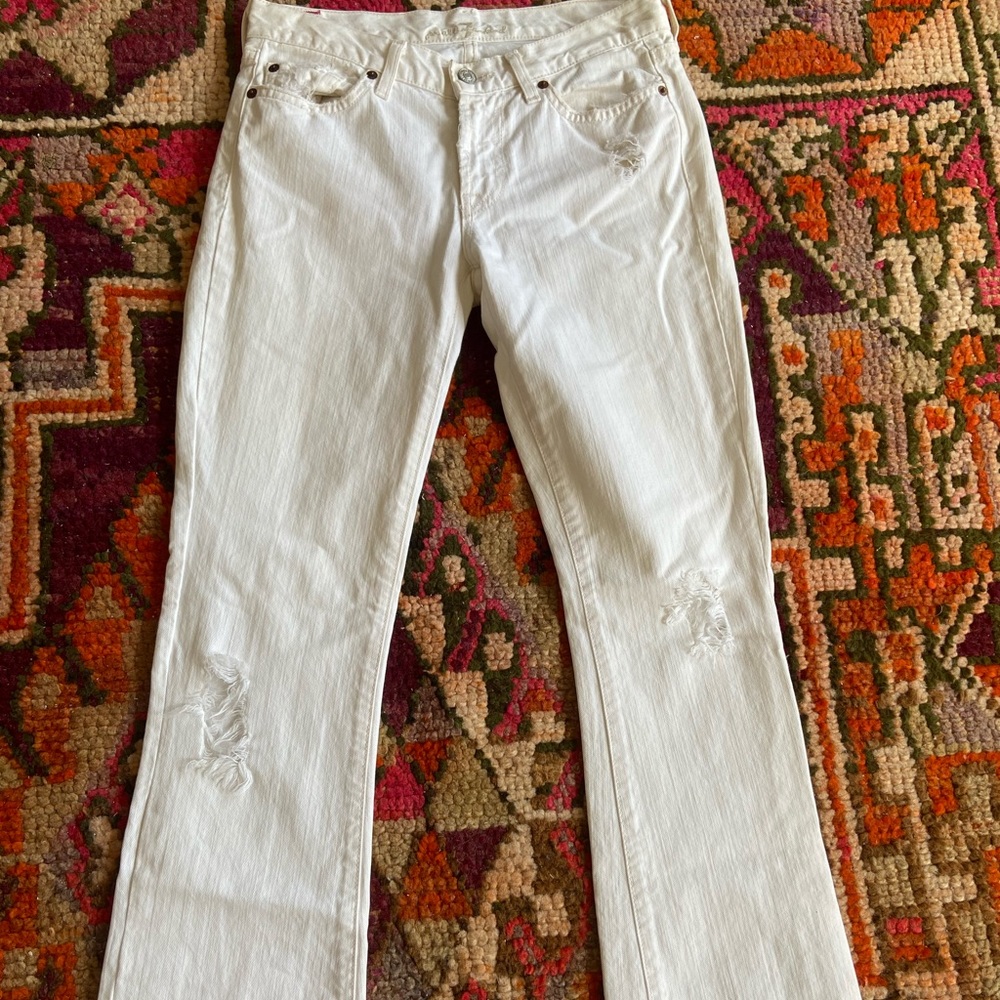 Distressed white Seven for All Mankind Jeans
